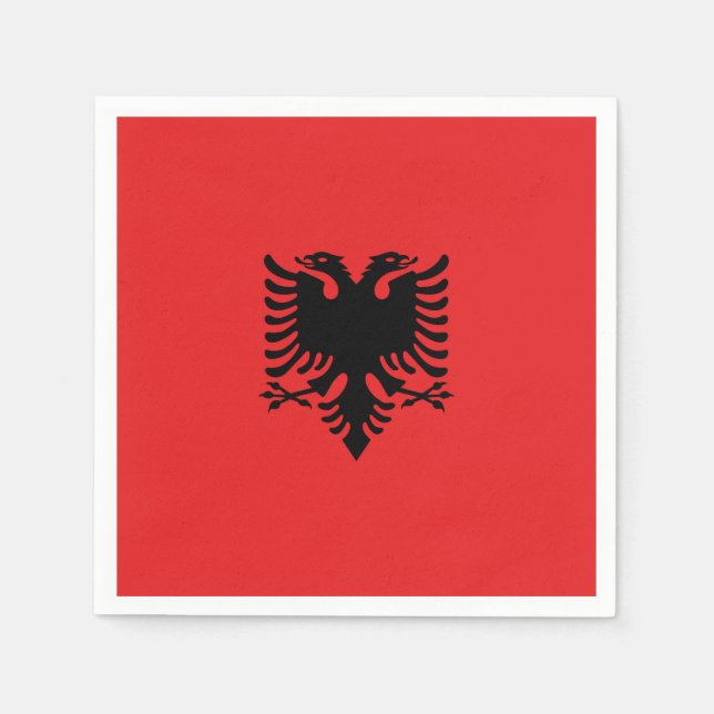 Serviette En Papier Drapeau Albanie (Devant)