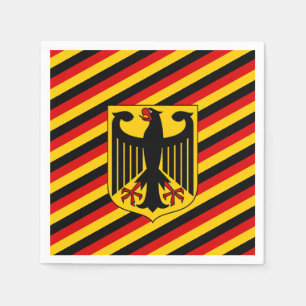 Serviette En Papier Drapeau allemand & Armoiries, supporters de Deutsc