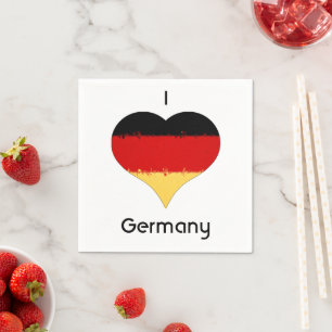 Serviette En Papier Drapeau allemand I Heart Allemagne