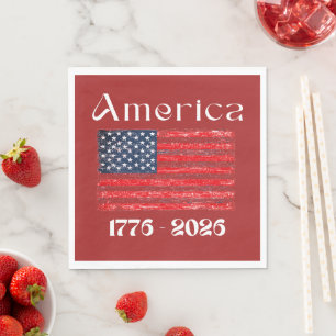 Serviette En Papier Drapeau américain 1776 à 2026 États-Unis 250e anni