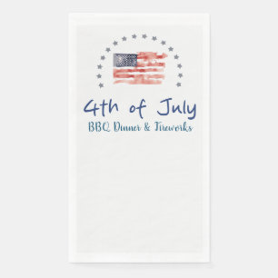 Serviette En Papier Drapeau américain à l'aquarelle avec étoiles