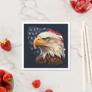 Serviette En Papier Drapeau américain Aigle chauve