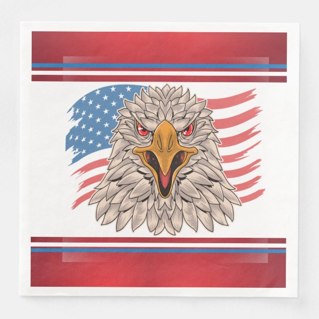 Serviette En Papier Drapeau américain avec aigle (Devant)