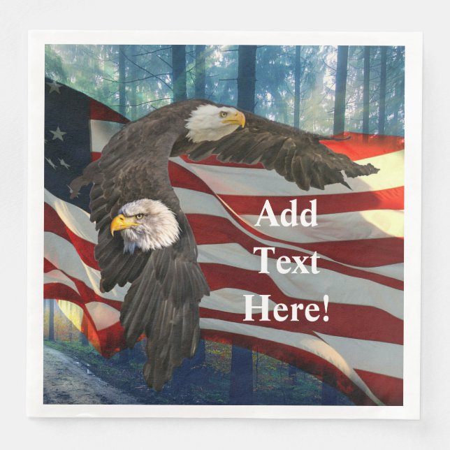 Serviette En Papier Drapeau américain Bald Eagle (Devant)