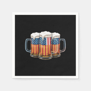 Serviette En Papier Drapeau américain bière 4 juillet Merica buvant US