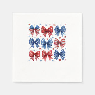 Serviette En Papier Drapeau américain Coquette Coquette Bow 4 juillet 