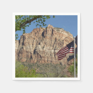 Serviette En Papier Drapeau américain dans le parc national de Zion I