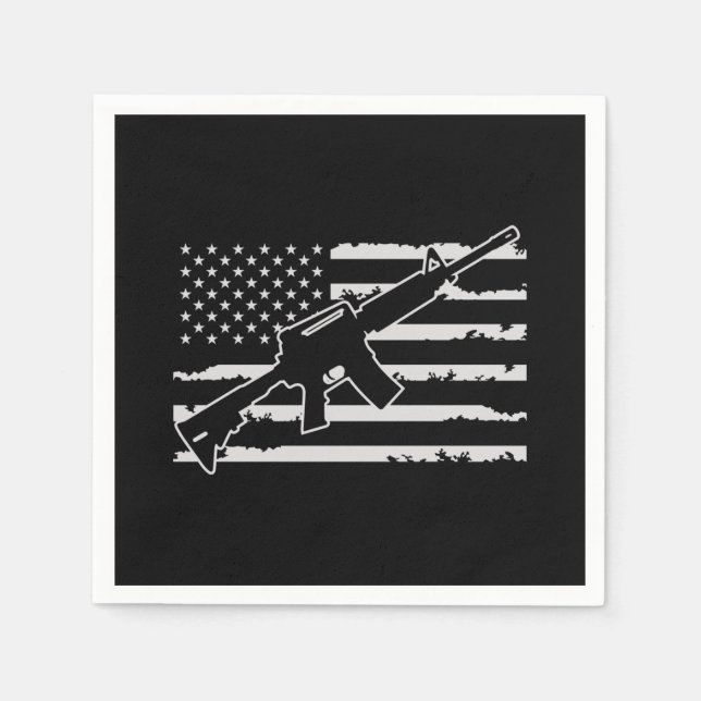 Serviette En Papier Drapeau américain de l'arme à fusil (Devant)
