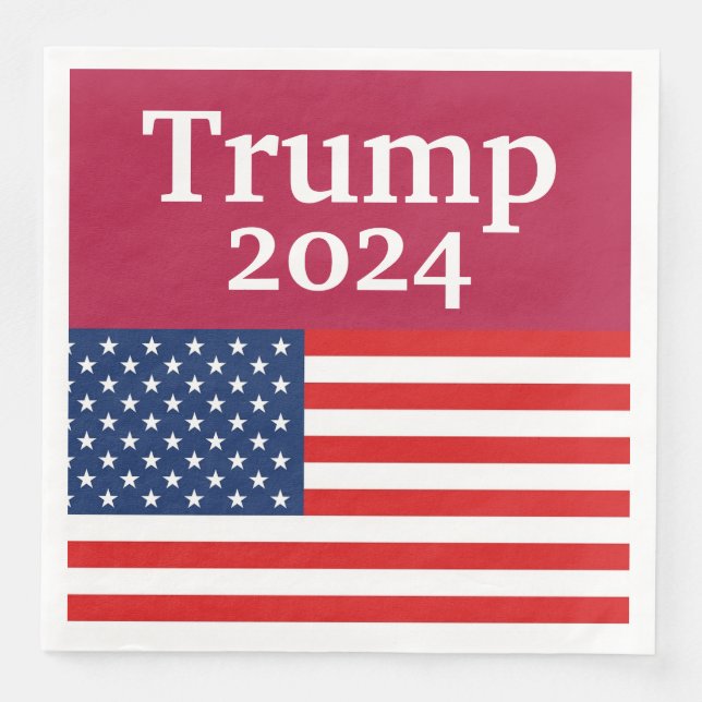 Serviette En Papier Drapeau américain Donald Trump 2024 (Devant)