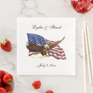 Serviette En Papier Drapeau américain et aigle