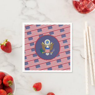 Serviette En Papier Drapeau américain et armoiries, États-Unis