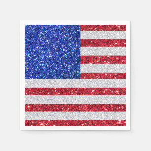 Serviette En Papier Drapeau Américain Fête du 4 Juillet Fête Patriotiq