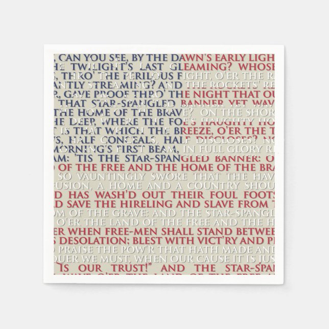 Serviette En Papier Drapeau américain/ Hymne 4 juillet patriotique (Devant)