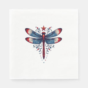 Serviette En Papier Drapeau américain libellule Patriotique 4 juillet 