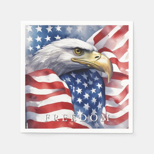 Serviette En Papier Drapeau américain Liberté Aigle Motivationnel Insp (Devant)