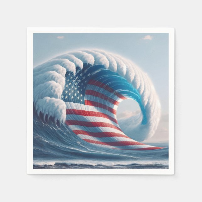 Serviette En Papier Drapeau américain Ocean Wave (Devant)