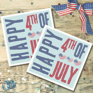 Serviette En Papier Drapeau Américain Patriotique Fête du 4 Juillet
