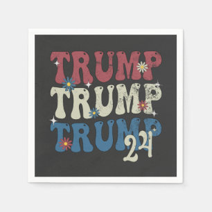 Serviette En Papier Drapeau américain patriotique Trump 2024 4 juillet