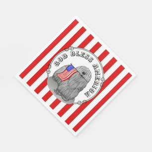 Serviette En Papier Drapeau américain patriotique USA Puli Dog (gris)