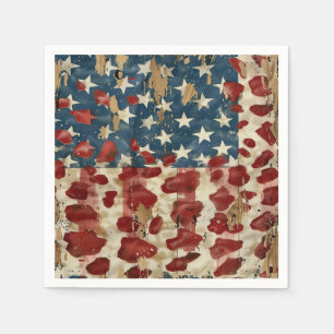 Serviette En Papier Drapeau américain rustique imprimé léopard (6)