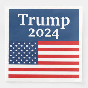 Serviette En Papier Drapeau bleu Donald Trump 2024 américain