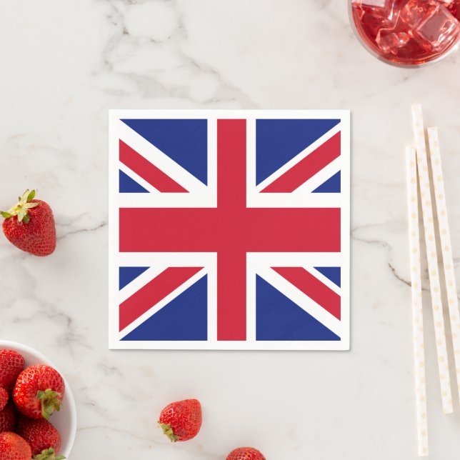 Serviette En Papier Drapeau britannique patriotique Napkin (En situation)