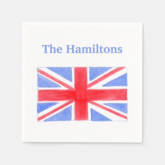 Serviette En Papier Drapeau britannique Union Jack Britannia (Devant)