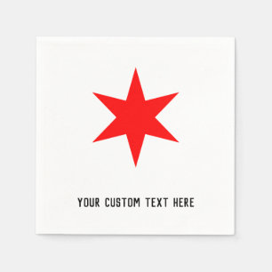 Serviette En Papier Drapeau Chicago personnalisé Modèle étoile rouge 6