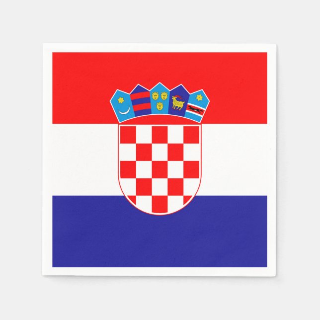 Serviette En Papier Drapeau Croatie (Devant)