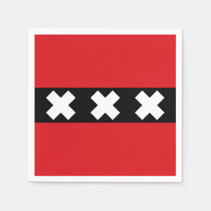 Serviette En Papier Drapeau d'Amsterdam, Pays-Bas