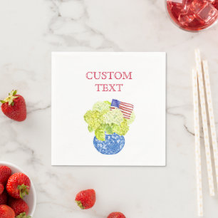 Serviette En Papier Drapeau d'aquarelle personnalisée Hydrangea Americ