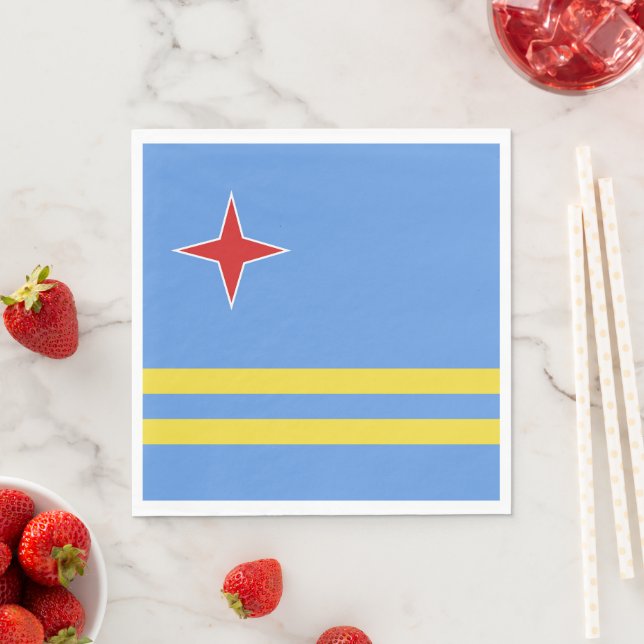 Serviette En Papier Drapeau d'Aruba (En situation)
