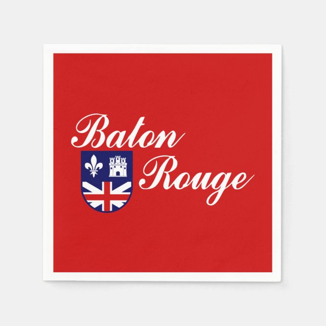 Serviette En Papier Drapeau de Baton Rouge, Louisiane serviettes (Devant)