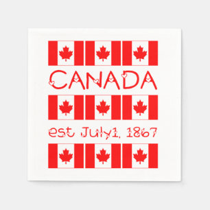 Serviette En Papier Drapeau de Canadien de feuille d'érable de jour d