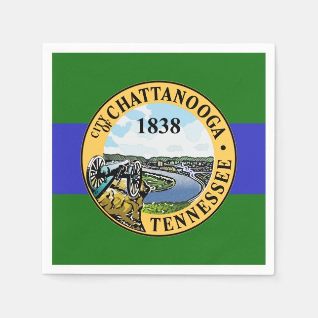 Serviette En Papier Drapeau de Chattanooga, Tennessee (Devant)
