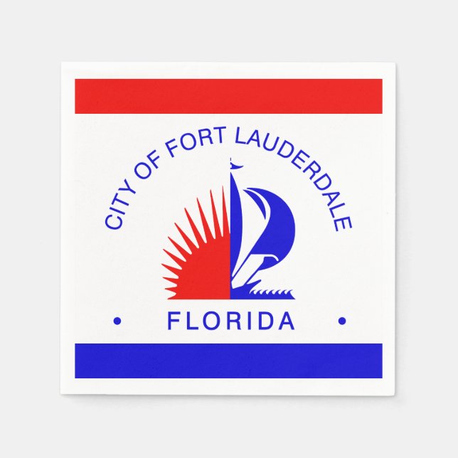 Serviette En Papier Drapeau de Fort Lauderdale, Floride (Devant)
