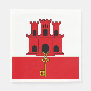 Serviette En Papier Drapeau de Gibraltar