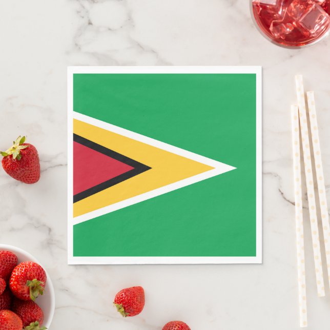 Serviette En Papier Drapeau de Guyana (En situation)