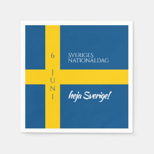 Serviette En Papier Drapeau de la fête nationale suédoise Sveriges