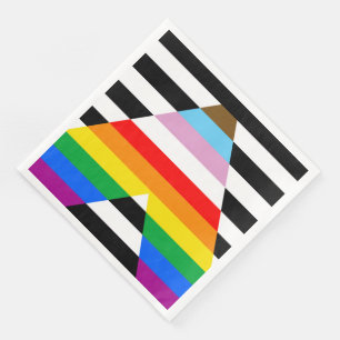 Serviette En Papier Drapeau de la fierté de progrès d'allié
