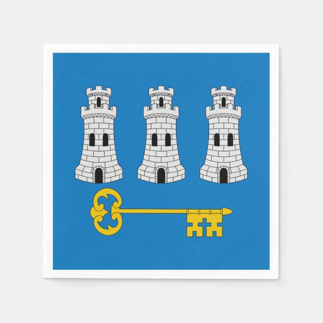 Serviette En Papier Drapeau de La Havane, Cuba Napkins (Devant)