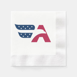 Serviette En Papier Drapeau de la lettre A de l'aigle américain patrio