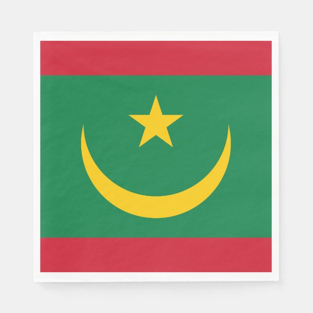 Serviette En Papier Drapeau de la Mauritanie (Devant)