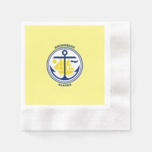 Serviette En Papier Drapeau de la ville d'Anchorage