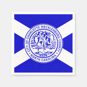 Serviette En Papier Drapeau de la ville de Charlotte (Caroline du Nord
