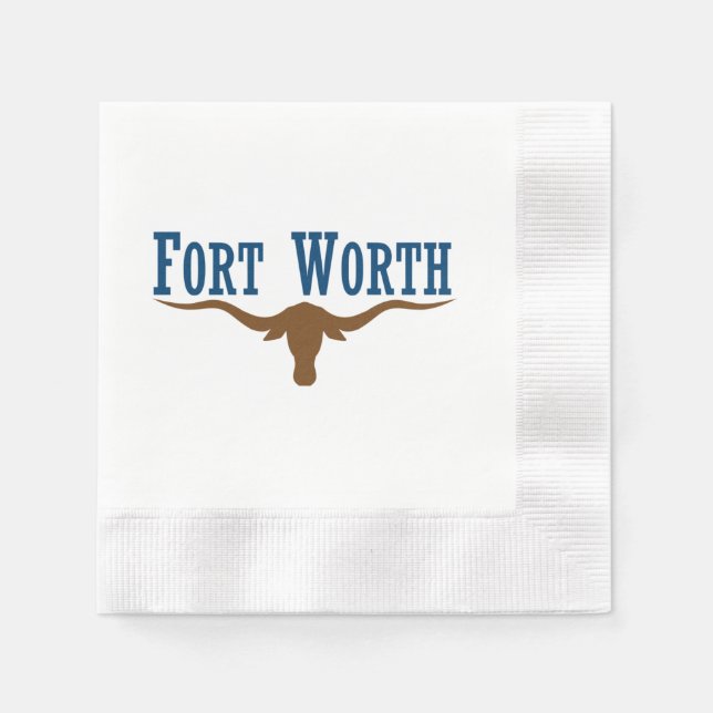 Serviette En Papier Drapeau de la ville de Fort Worth (Devant)