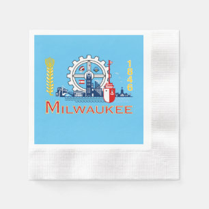 Serviette En Papier Drapeau de la ville de Milwaukee