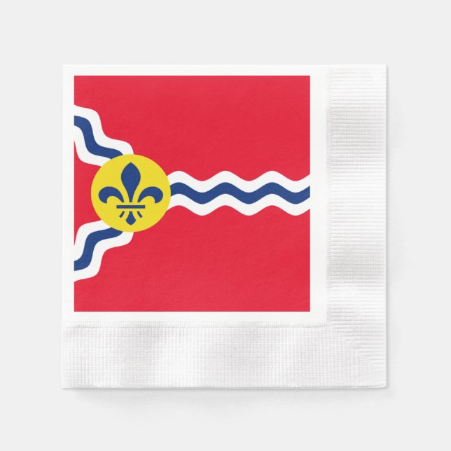 Serviette En Papier Drapeau de la ville de Saint-Louis (Devant)