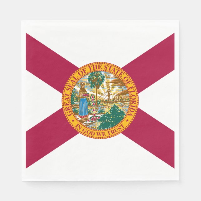 Serviette En Papier Drapeau de l'État de Floride (Devant)