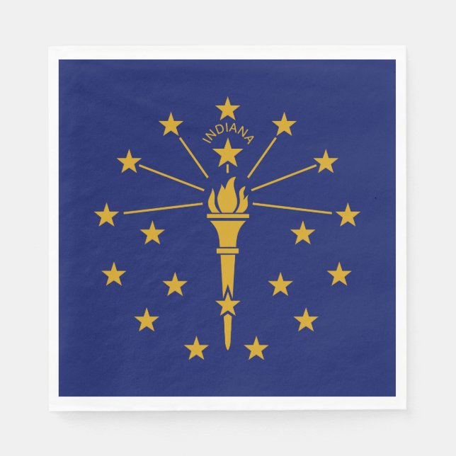 Serviette En Papier Drapeau de l'État de l'Indiana (Devant)